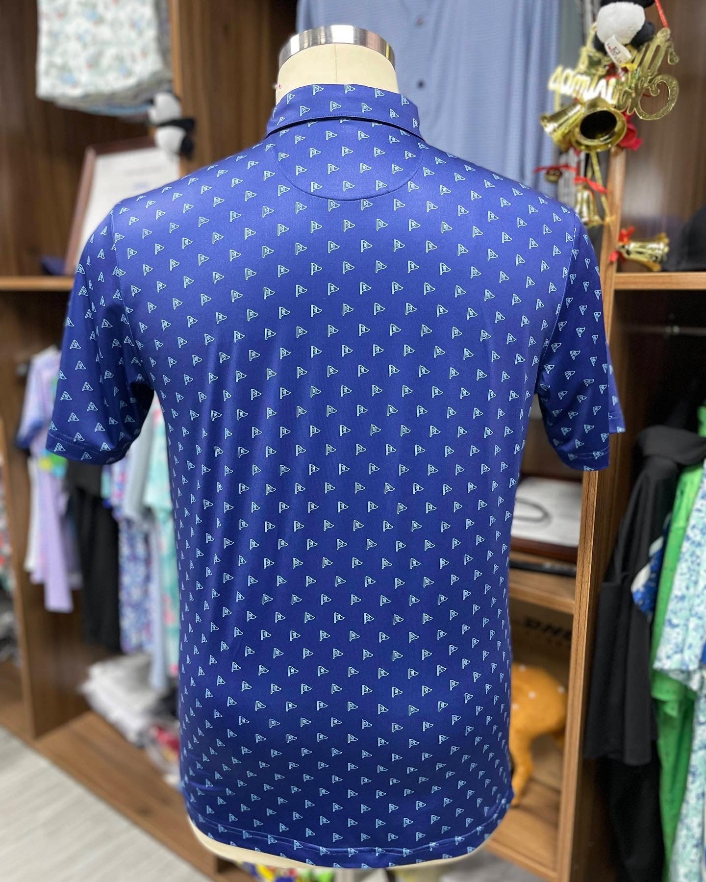 Navy Blue Flag Golf Polo