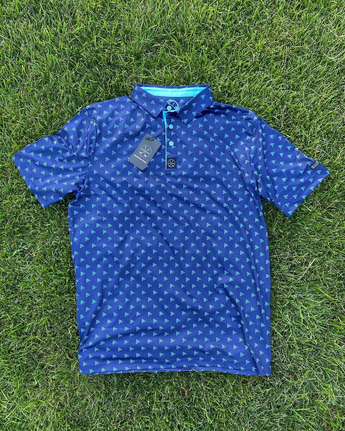 Navy Blue Flag Golf Polo
